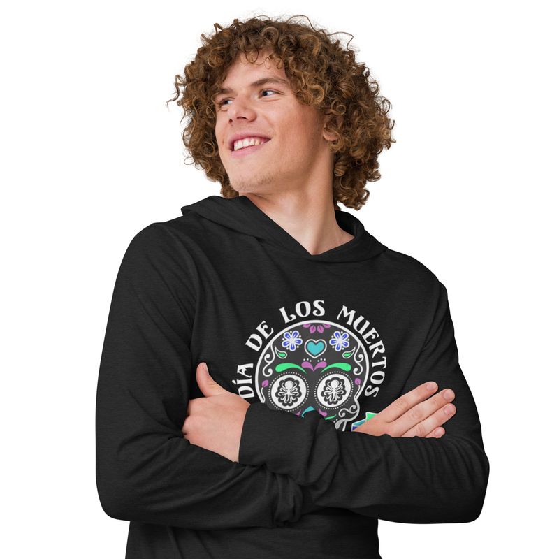 Hooded long-sleeve tee Día de Muertos W