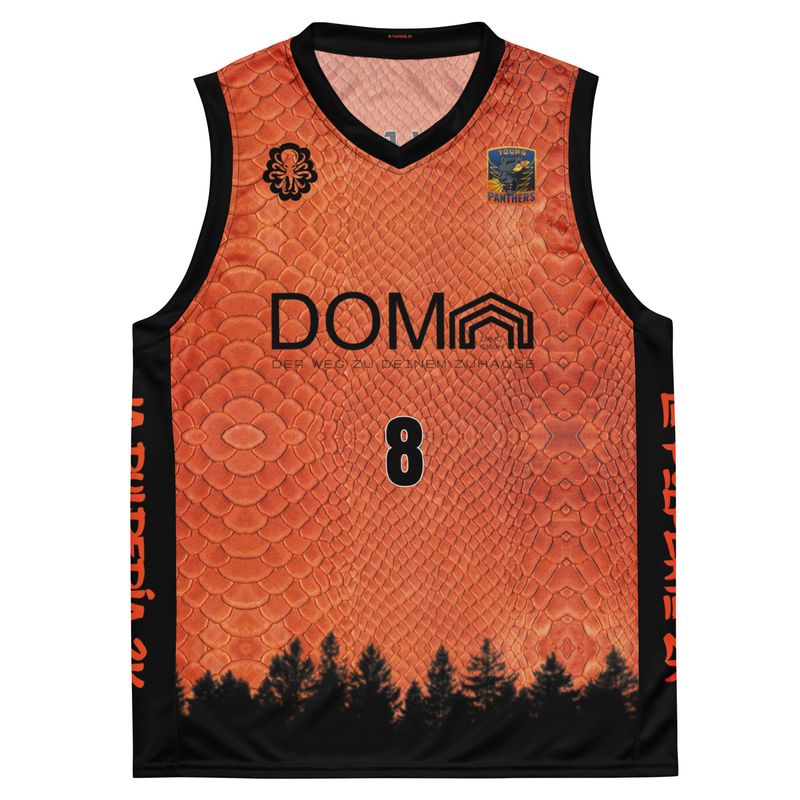 Young Panthers orange basketball jersey 8