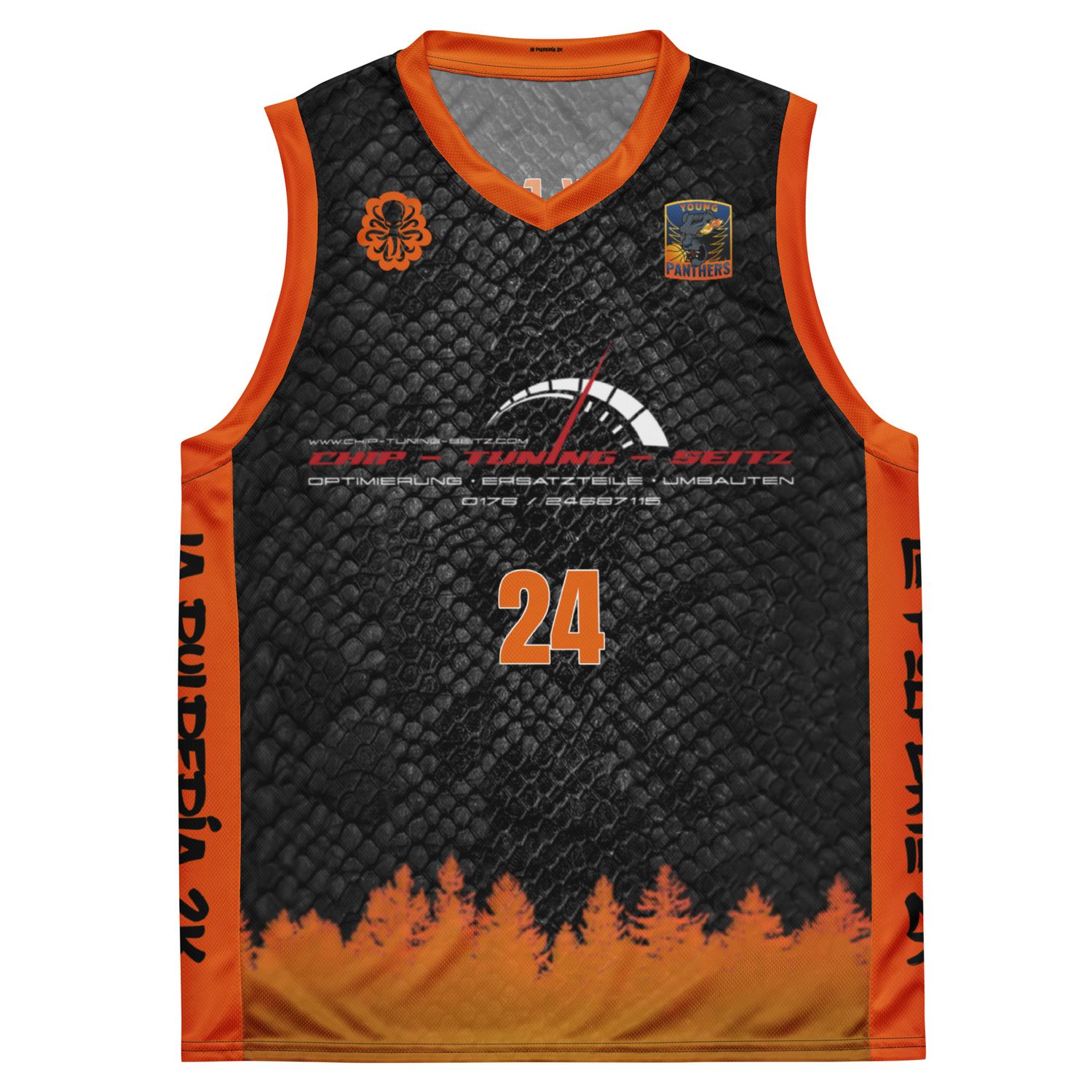 Young Panthers black basketball jersey 24