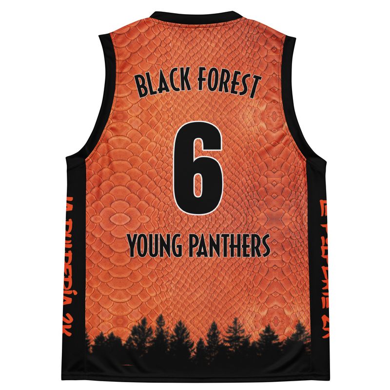 Young Panthers orange basketball jersey 6