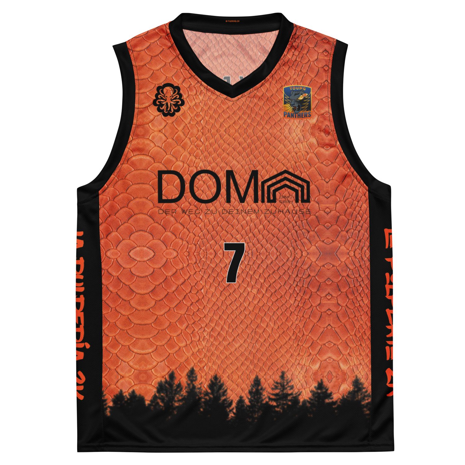 Young Panthers orange basketball jersey 7
