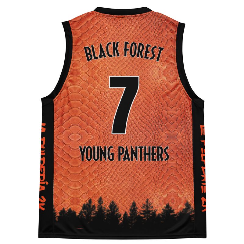 Young Panthers orange basketball jersey 7