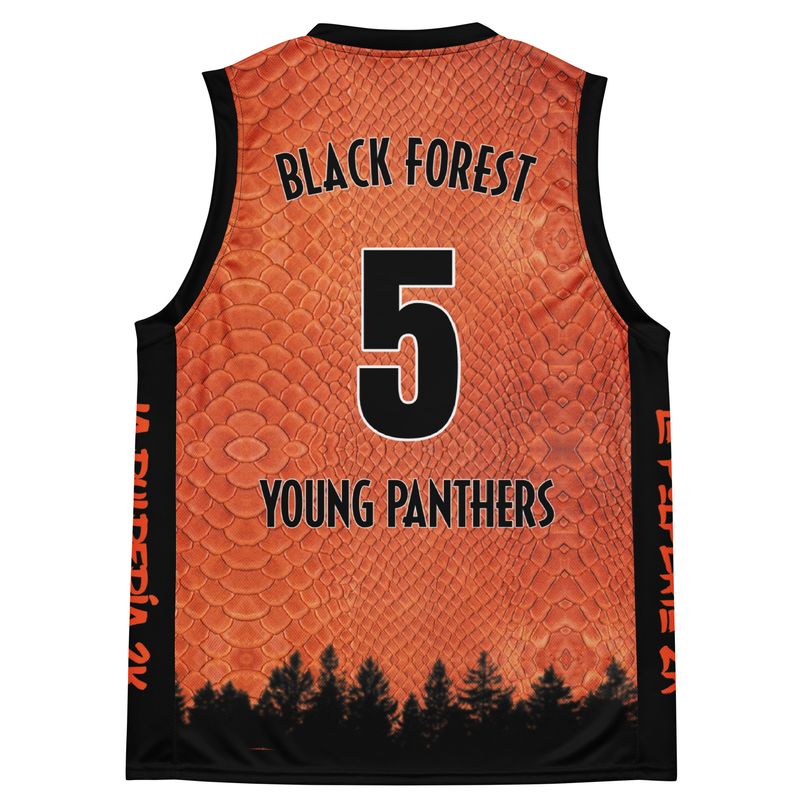 Young Panthers orange basketball jersey 5
