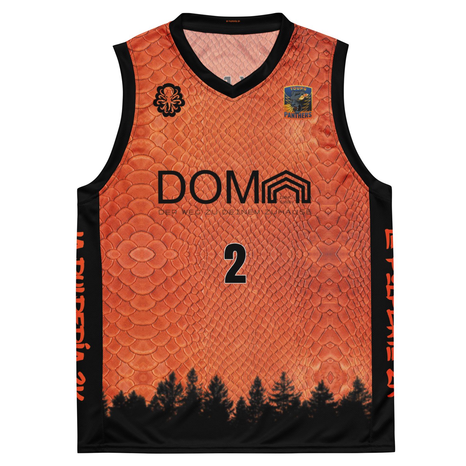 Young Panthers orange basketball jersey 2