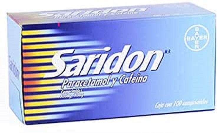 100C SARIDON ANALGESIC HEADACHE-RELIEF VIRAL FEVER (PARACETAMOL, CAFEINA)