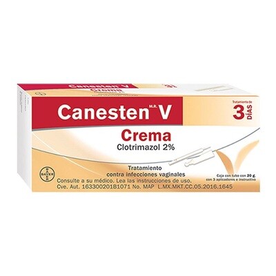 Canesten V (Clorotimazol) 2% Cream 20gr Treatment 3 days ~ Yeast Infection