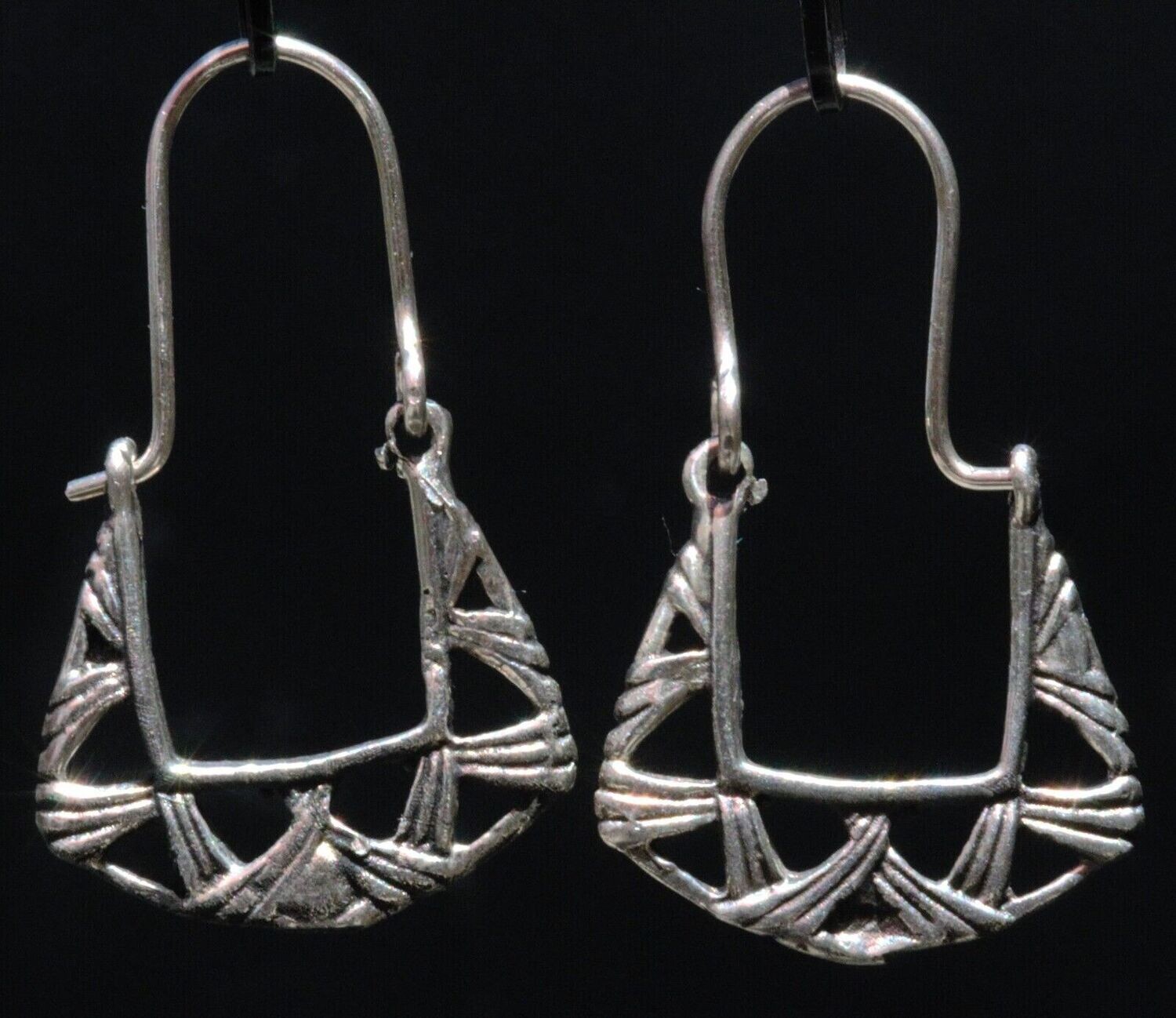 MEXICO TAXCO 925 STERLING SILVER CLASSIC HOOP EARRINGS CELTIC KNOT STYLE JEWELRY