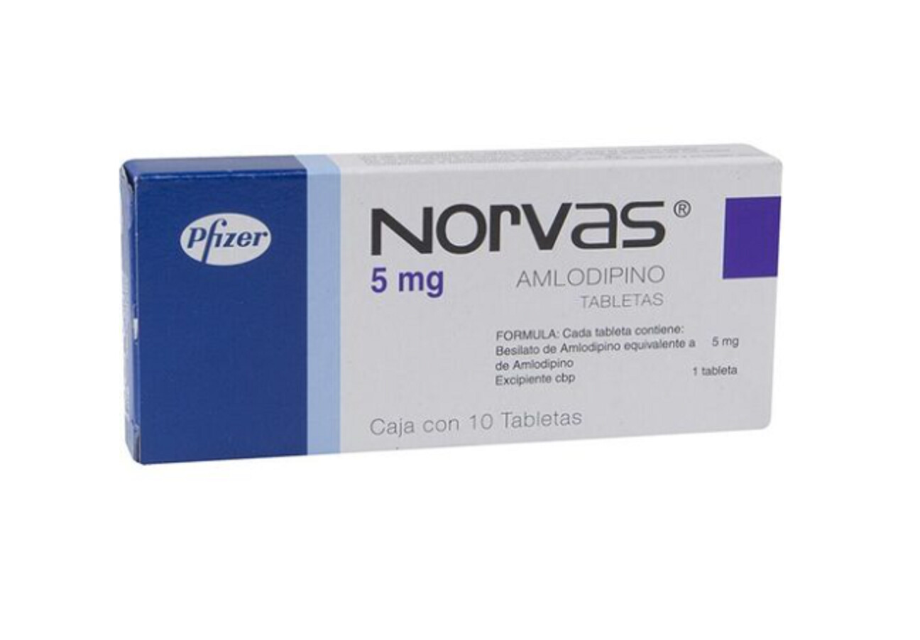 NORVAS, 5mg, 10 Tabs. (NORVAS) AMLODIPINE