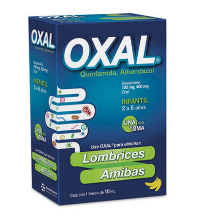 OXAL SUSP (2-6 years), 10 ML (Albendazol, Quinfamida) ~  Dewormer against amoebas and worms