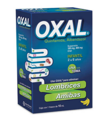 OXAL SUSP (2-6 years), 10 ML (Albendazol, Quinfamida) ~  Dewormer against amoebas and worms
