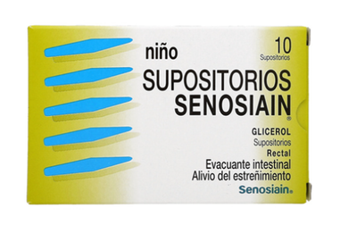 SENOSIAIN JUNIOR, 1380MG 10 SUPOSITORIES, (GLICEROL) Glycerin Rectal Suppositories