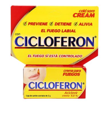 CICLOFERON CREAM 5% 2gr, ACICLOVIR ~ Cold Sore Treatment 1 Tube of 2g