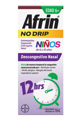 AFRIN NO DRIP JR, 0.5MG, 15ML (AFRIN NO DRIP NIÑOS 6-10)Nasal Decongestant