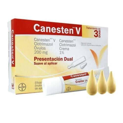 Canesten V DUAL (Clotrimazol) 3 Days Ovules and Cream/Canesten V Dual 3 Dias Ovulos y Crema