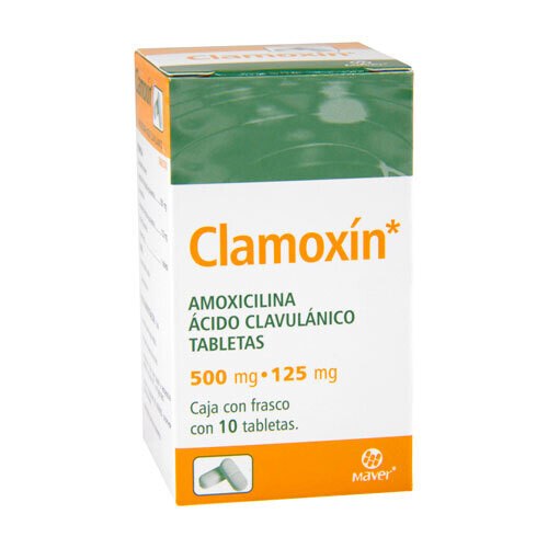 AMOXICLAV GENERIC 500/125MG, 10 TABS. (CLAMOXIN) AMOXICILLIN / CLAVULANATE ACID