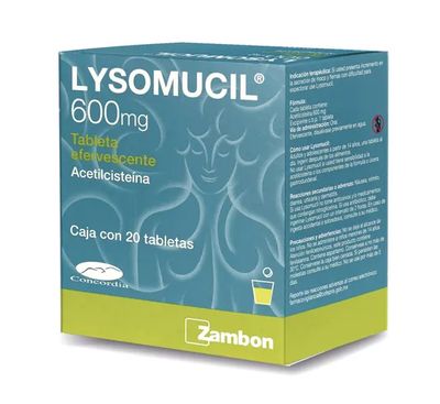 LYSOMUCIL, 600MG, 20 effervesce tabs. (LYSOMUCIL) Acetylcysteine