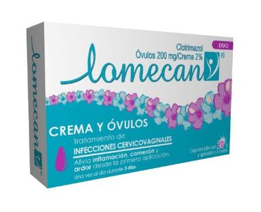 LOMECAN DUAL (CLOTRIMAZOL) 3 DAY, Treatment 3 days  3 Ovules 200mg and 1  Tube Cream 2%, 20gr