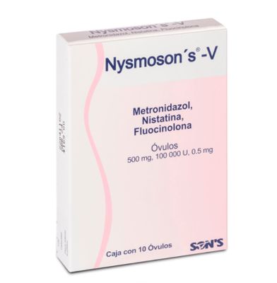 VAGITROL-V GENERIC, 0.50mg/500mg/100000ui, 10 OVULES (Nysmoson's-V) Fluocinolone / Metronidazole / Nystatin