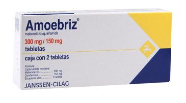 AMEOBRIZ, 300MG/150MG, 2 Tabs (Albendazol, Quinfamida) ~  Dewormer against amoebas and worms