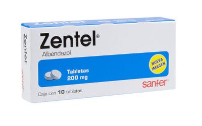 ZENTEL, 200mg, 10 Tabs (Albendazol) Antiprotozoal and anthelmintic