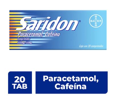 20c SARIDON ANALGESIC HEADACHE-RELIEF VIRAL FEVER (PARACETAMOL, CAFEINA)
