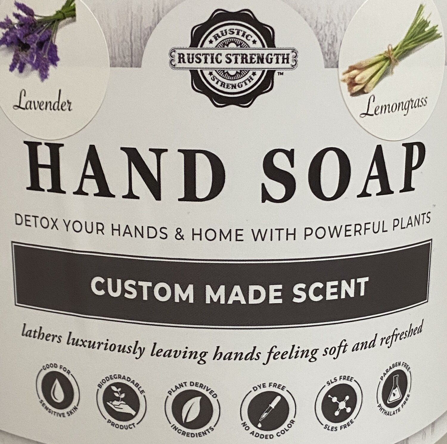 Rustic Strength Hand Soap Lavender Lemongrass (for refills by the oz)