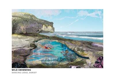 Wild Swimming Dorset Art Print