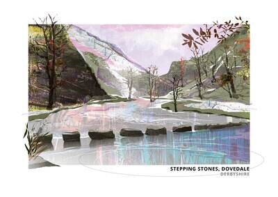 Dovedale Stepping Stones Art Print