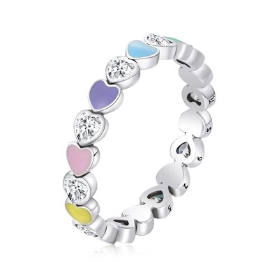 Rainbow Love Ring S925 Sterling Silver ring