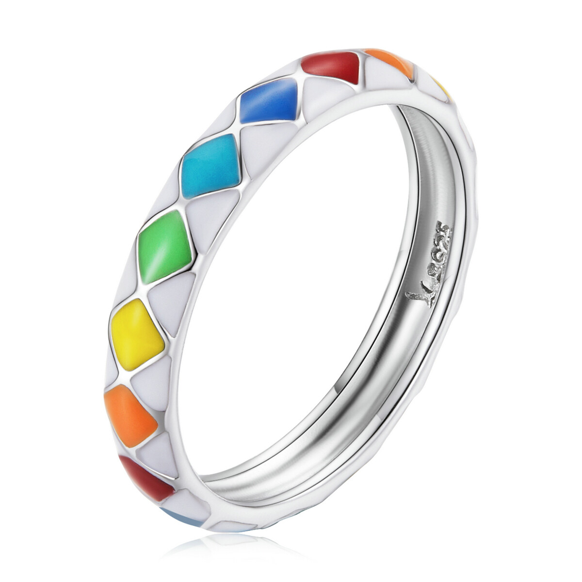 Rainbow Checkerboard Rings