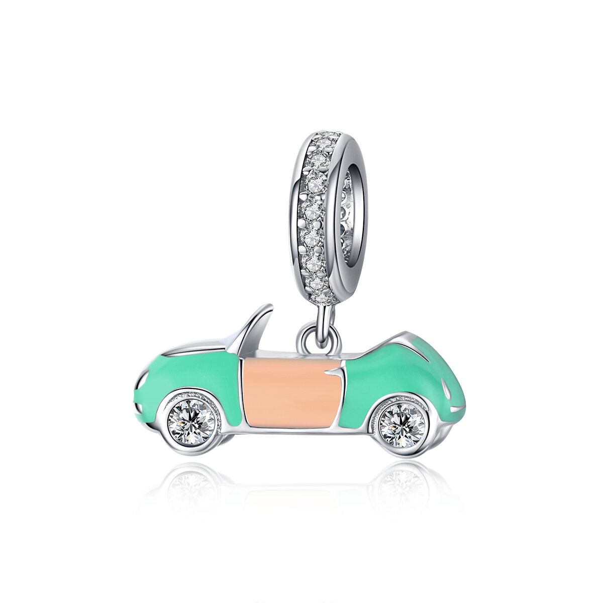 GemKing BSC155 Convertible open car S925 Sterling Silver Charm
