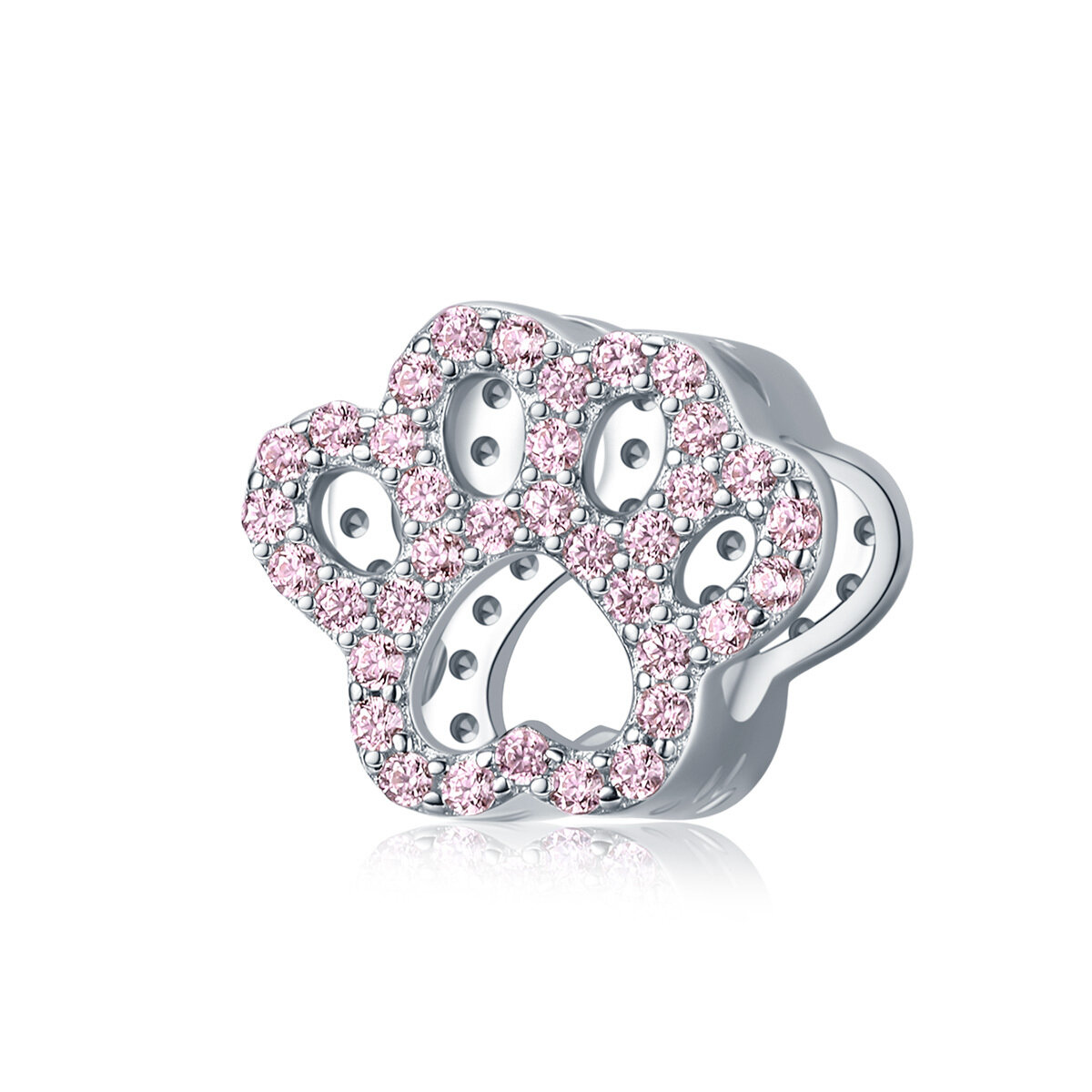 GemKing BSC164 Pink Paw S925 Sterling Silver Charm