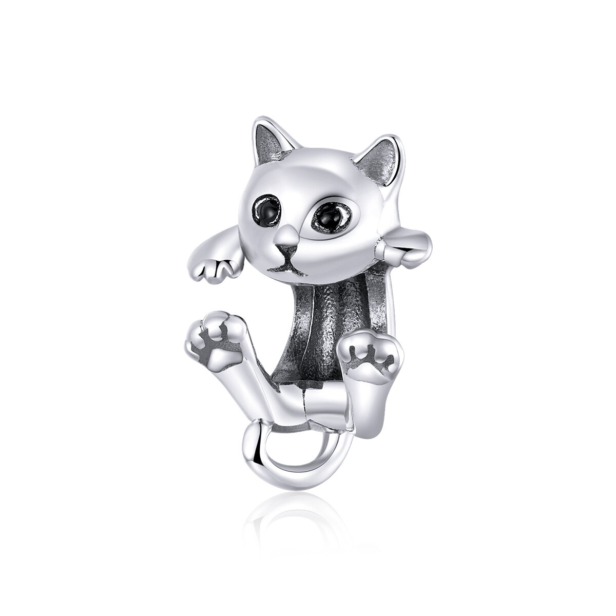 GemKing BSC208 Playful Kitty S925 Sterling Silver Charm