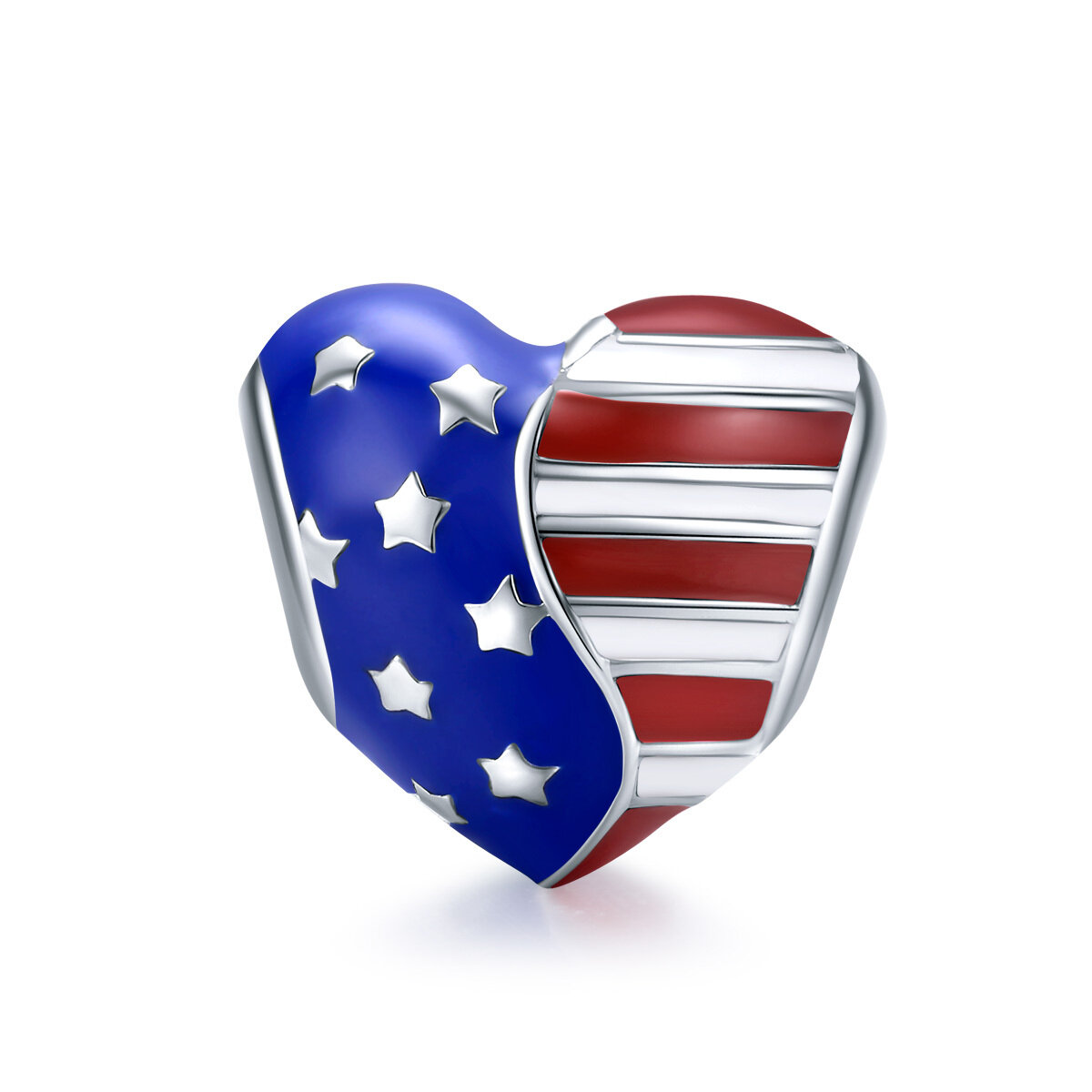 GemKing BSC281 American flag S925 Sterling Silver Charm