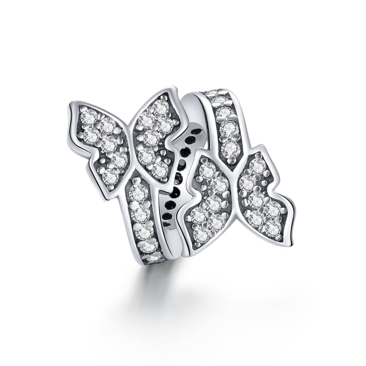 GemKing BSC379 surrounded Butterflies  S925 Sterling Silver Charm