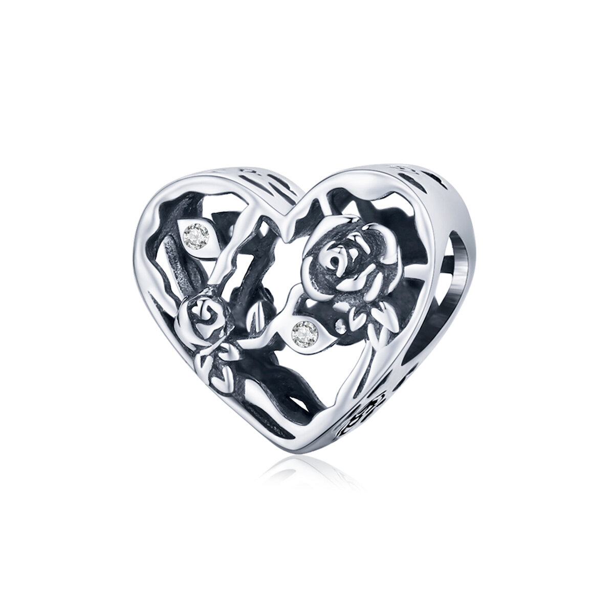 GemKing BSC475 Rose love S925 Sterling Silver Charm