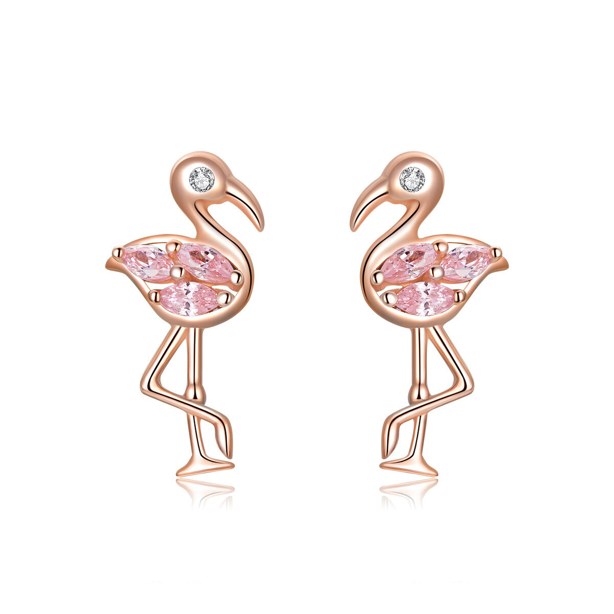 GemKing BSE120 Flamingos S925 Sterling Silver Earring