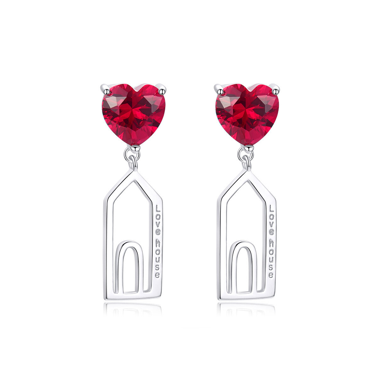 GemKing BSE133 Romantic Home love house S925 Sterling Silver Earring