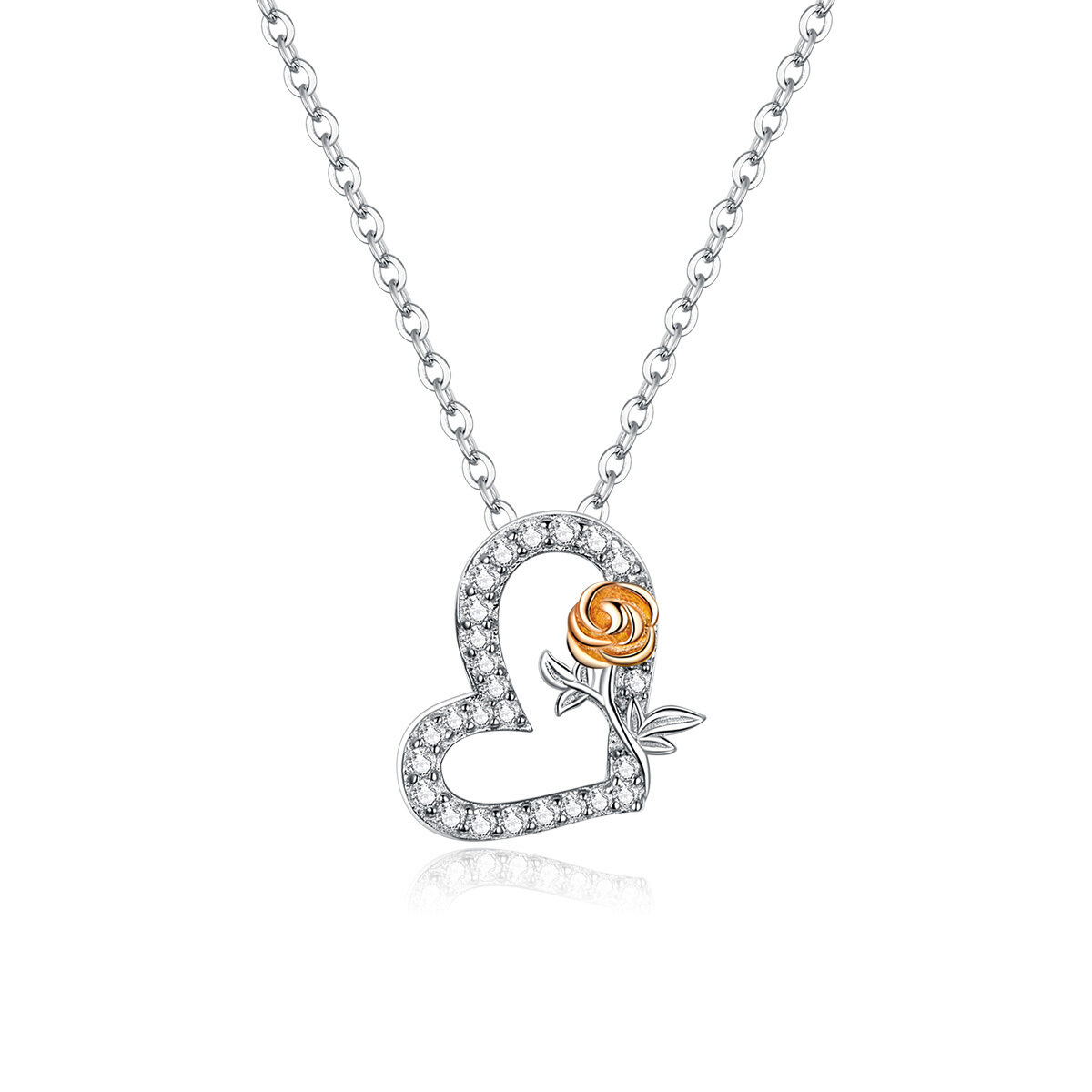 GemKing BSN132 the Rose S925 Sterling Silver Necklace