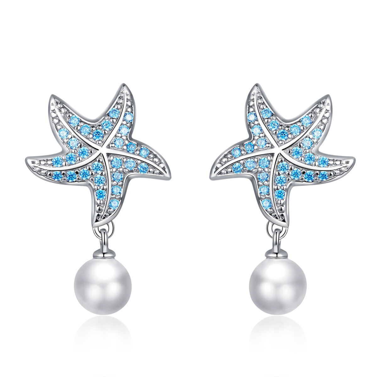 GemKing BSE405 starfish with pearls S925 Sterling Silver Earring