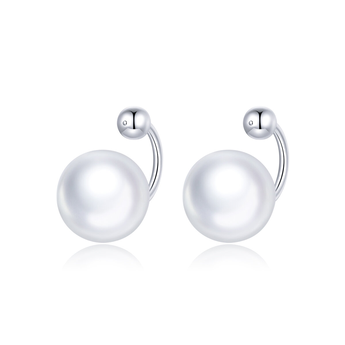 GemKing BSE438 Simple shell beads S925 Sterling Silver Earring
