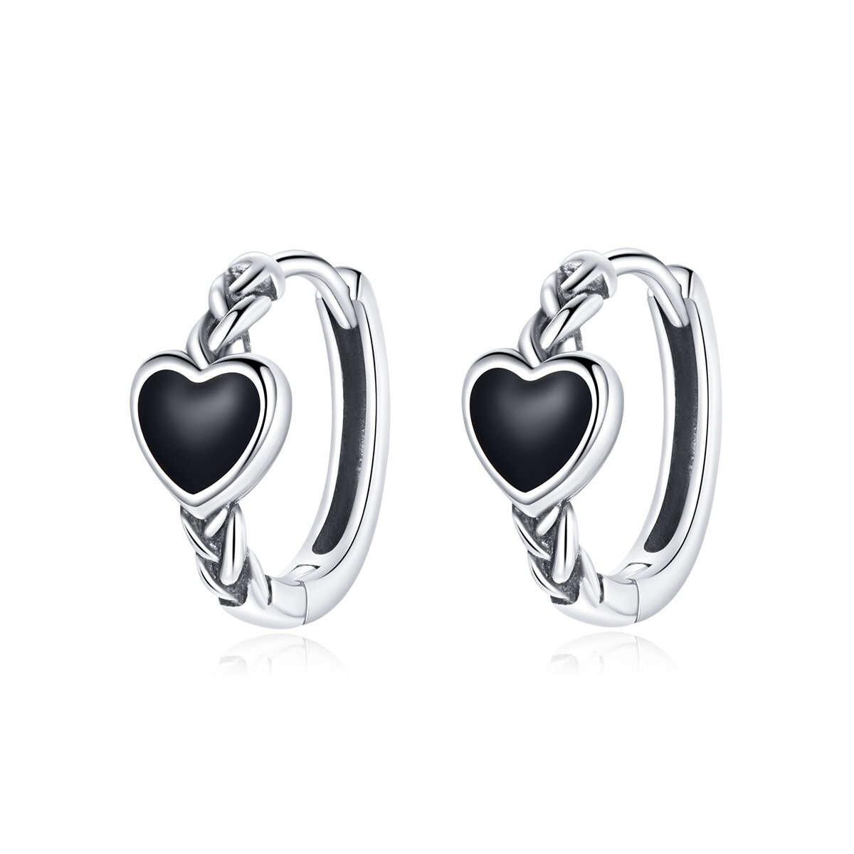GemKing BSE456 Black love S925 Sterling Silver Earring