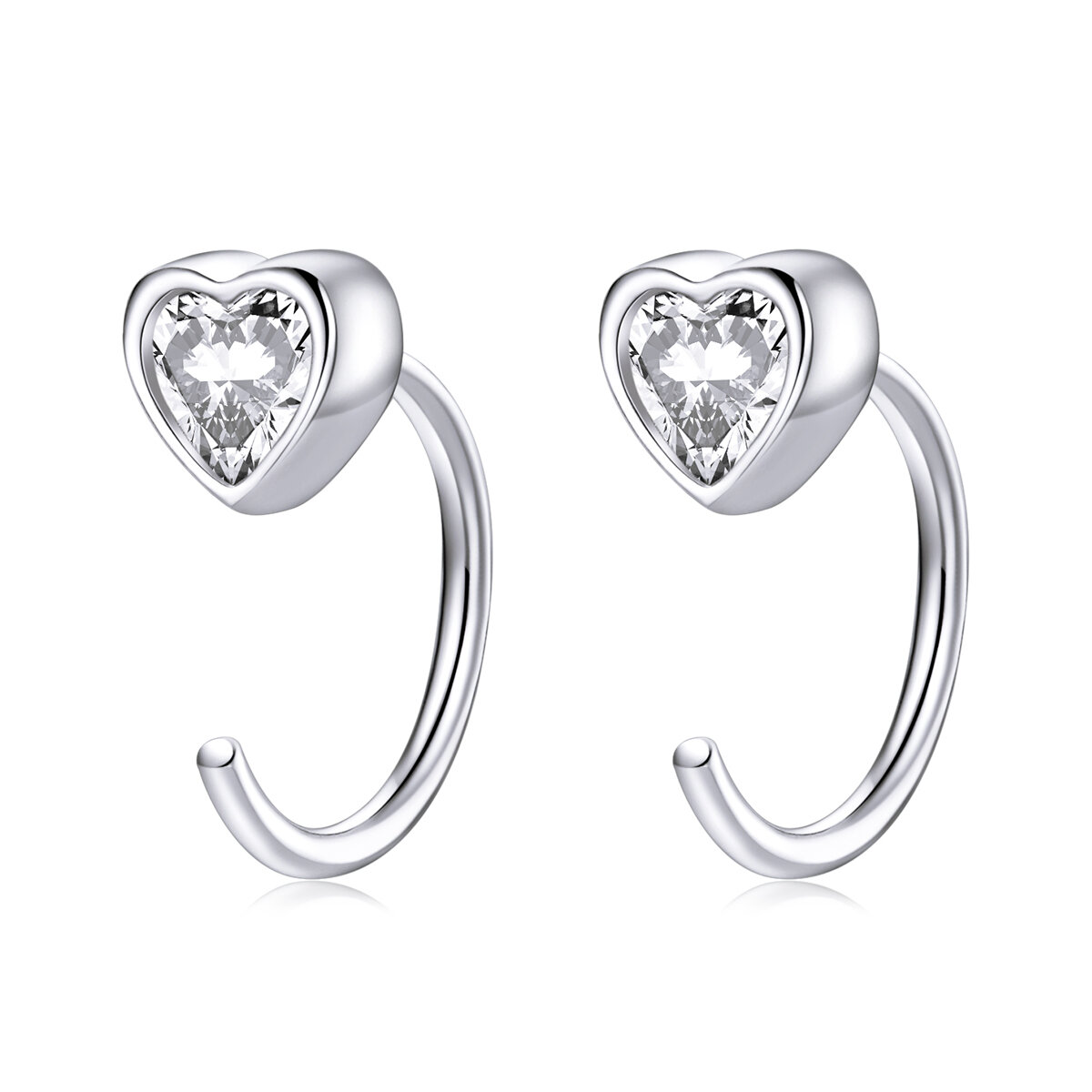 GemKing BSE516 heart-shaped Love ear hook S925 Sterling Silver Earring