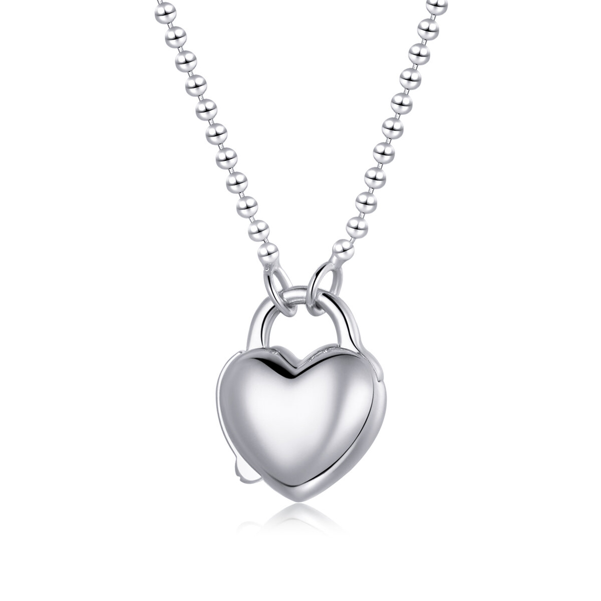 GemKing BSN227 Heart Lock S925 Sterling Silver Necklace