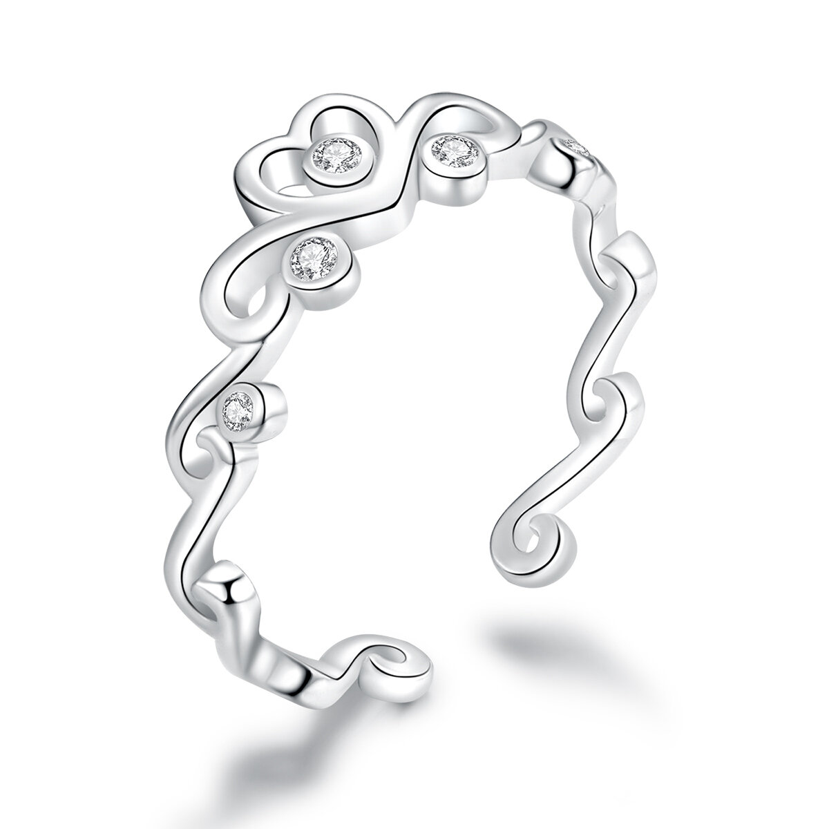 GemKing BSR105 Love Crown S925 Sterling Silver Ring