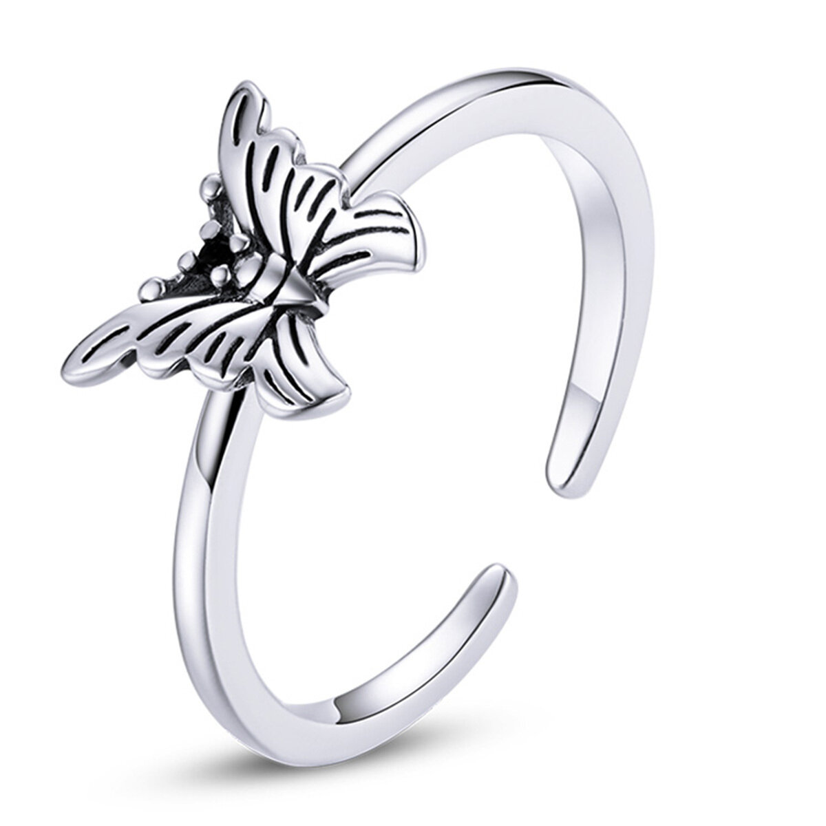 GemKing BSR195 Swallowtail butterfly S925 Sterling Silver Ring