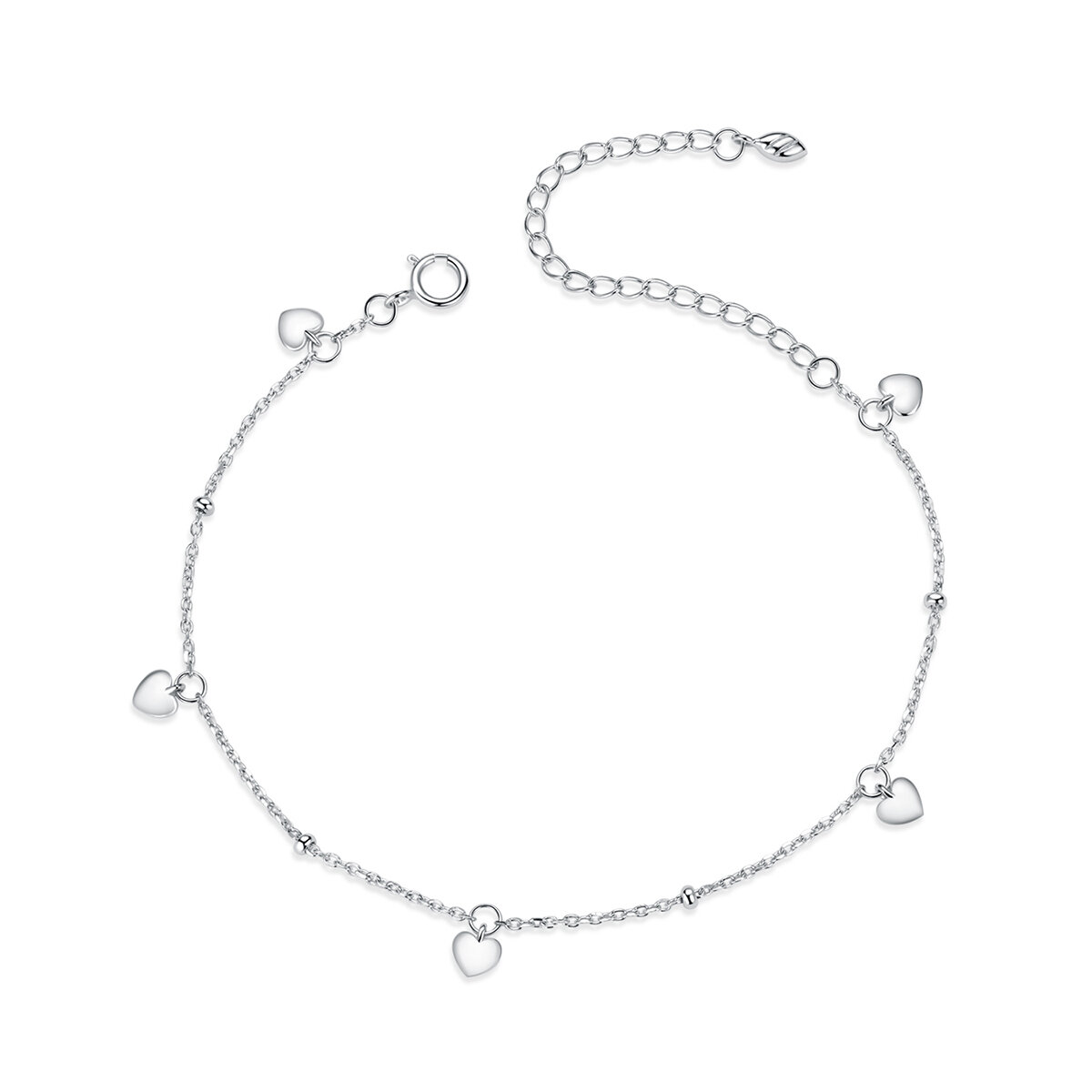 GemKing Loving Heart S925 Sterling Silver Bracelet & Necklace