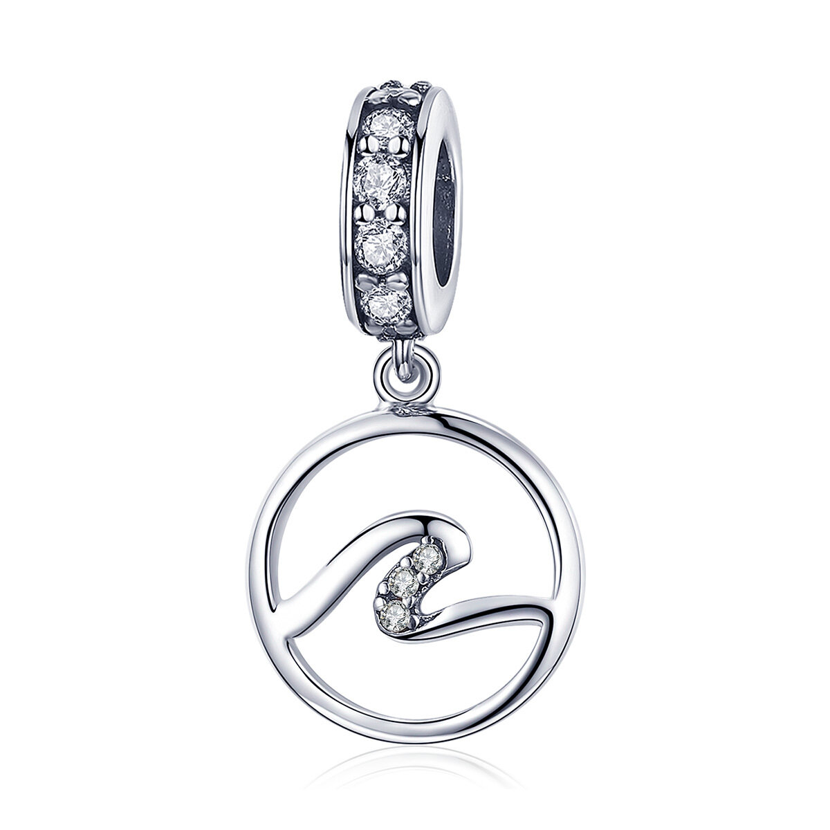 GemKing SCC1031 the Waves S925 Sterling Silver Charm