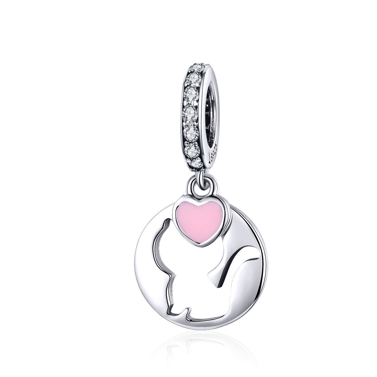 GemKing SCC1140 Happy Kitty S925 Sterling Silver Charm