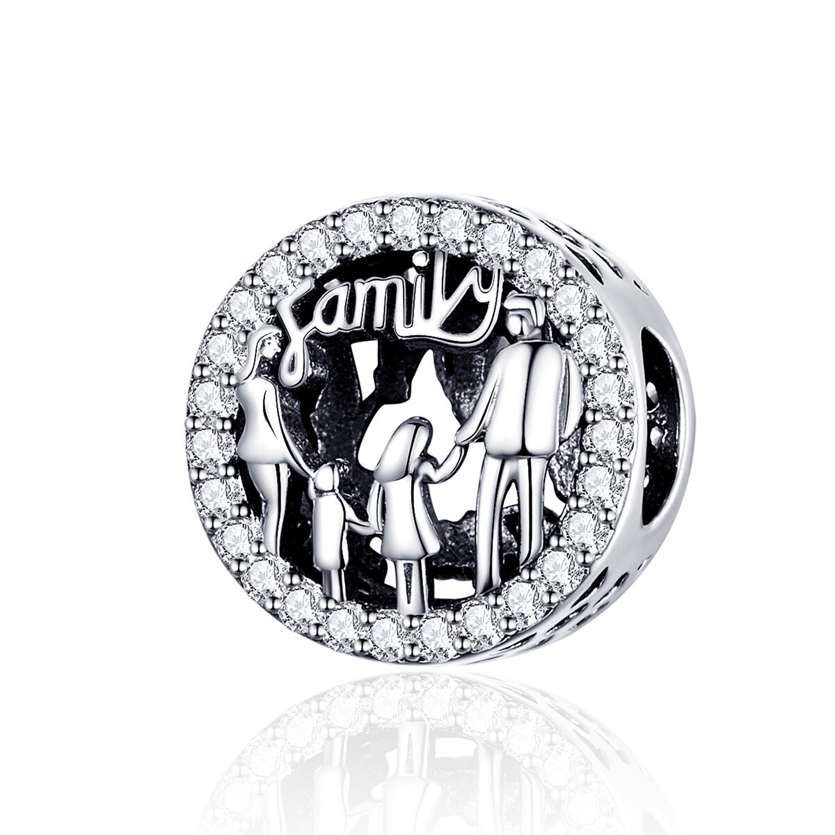 GemKing SCC1184 my Family S925 Sterling Silver Charm